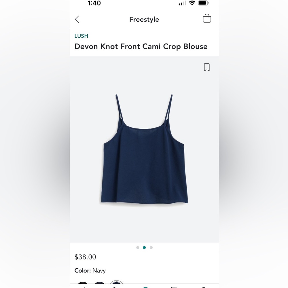 Navy twist front